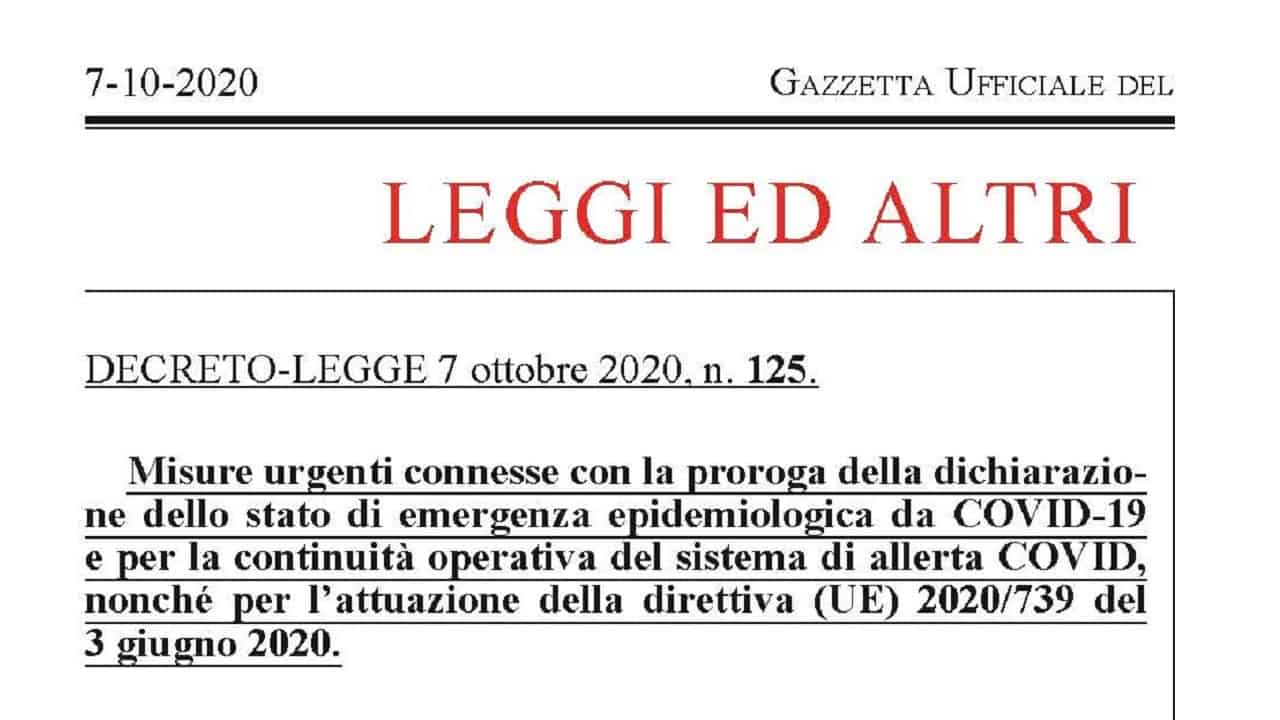 La proroga delle disposizioni emergenziali in materia di giustizia (d.l. 7 ottobre 2020, n. 125). Una scheda.